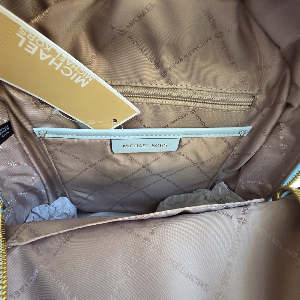 Michael Kors Jayce Logo Medium Blue Backpack - Picture 5 of 11